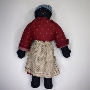 Handmade Black Rag Doll From Kit 80s Americana African American Display Soft